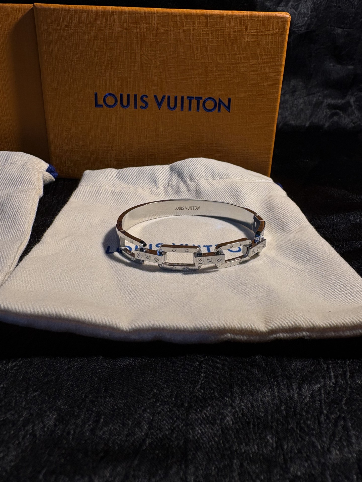Louis Vuitton Silver Cuff Bangle Bracelet 
