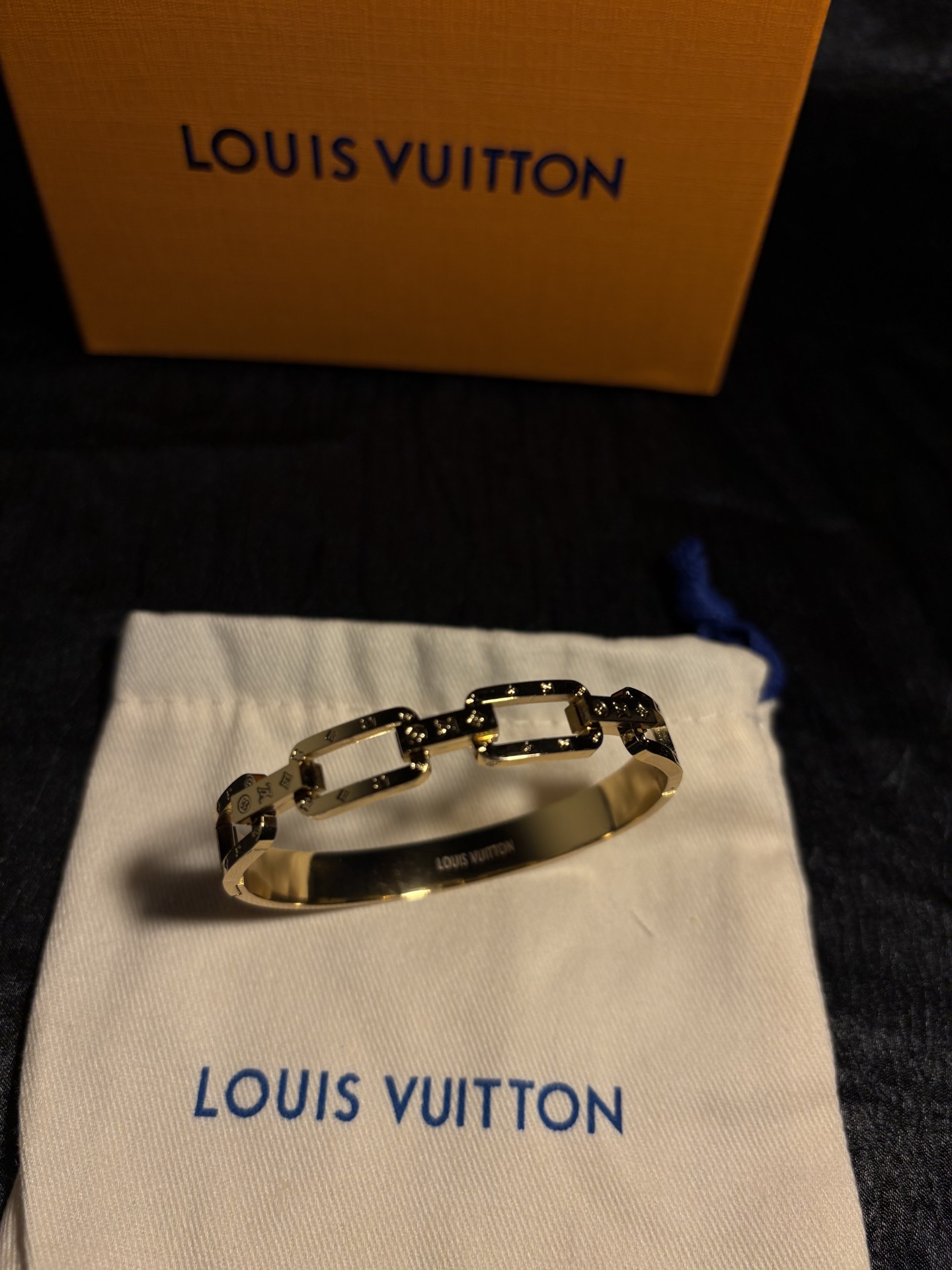 Louis Vuitton Gold Cuff Bangle Bracelet