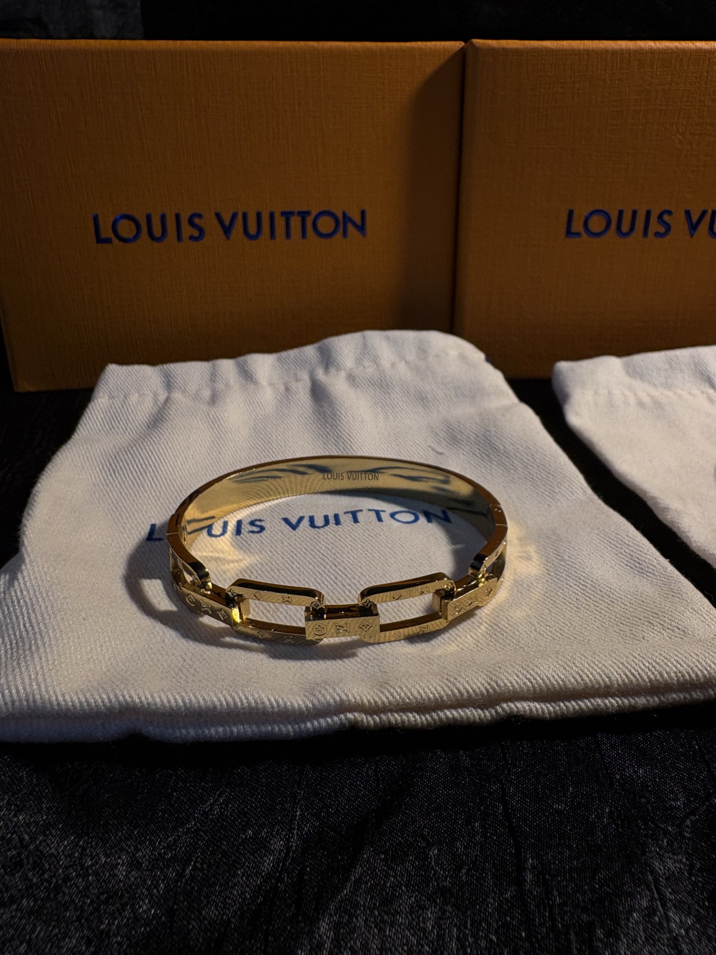 Louis Vuitton Gold Cuff Bangle Bracelet