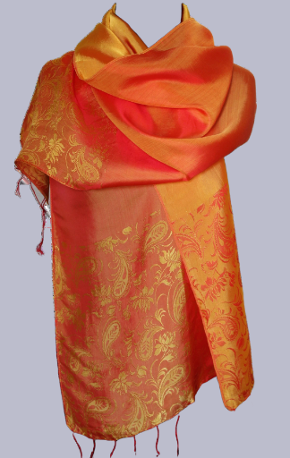 Fandori Handmade Silk Paisley Shawl