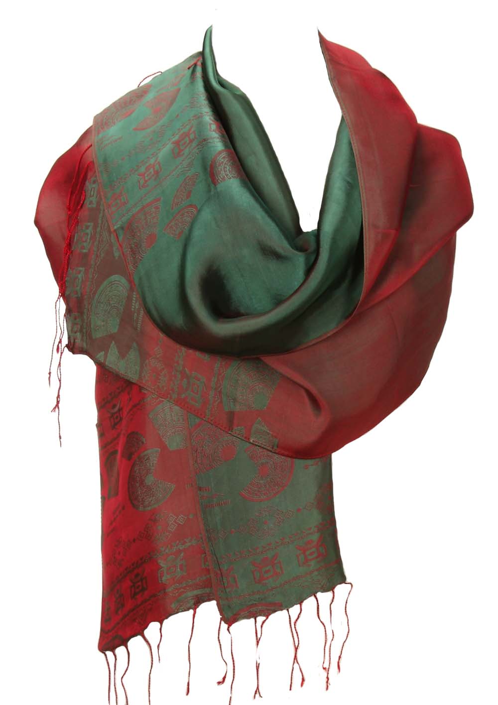 Fandori Elegant Silk Scarf with Contrasting Color