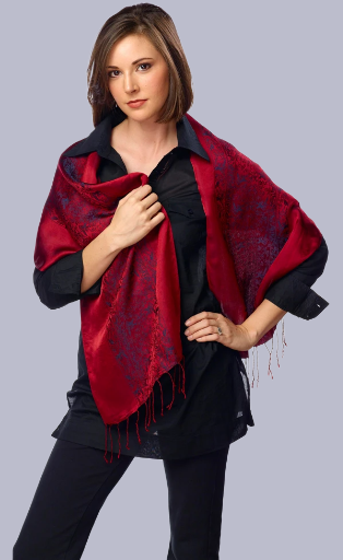 Fandori Elegant Red/Black Shawl