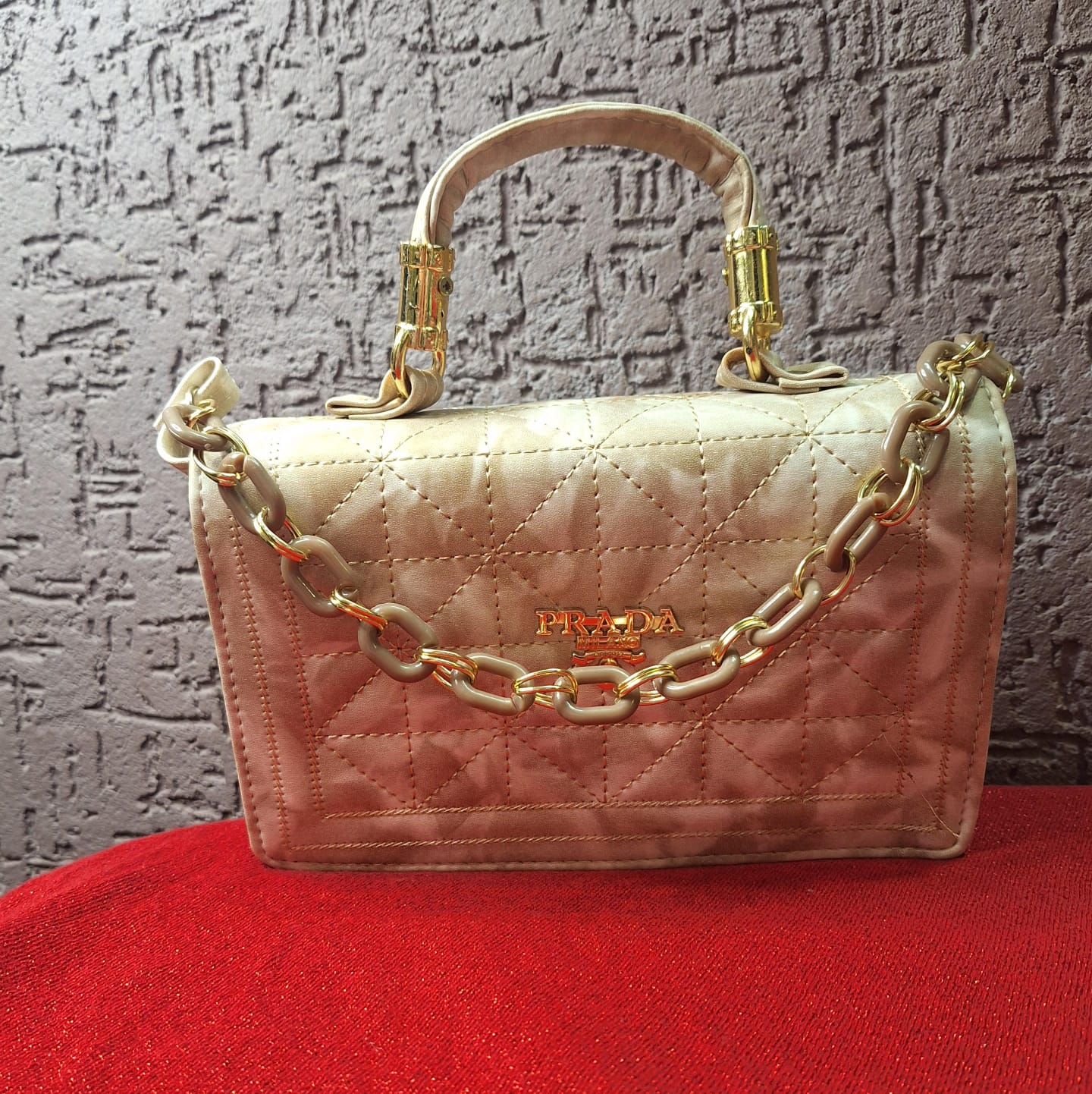 Elegant Quilted Beige Handbag HB-03