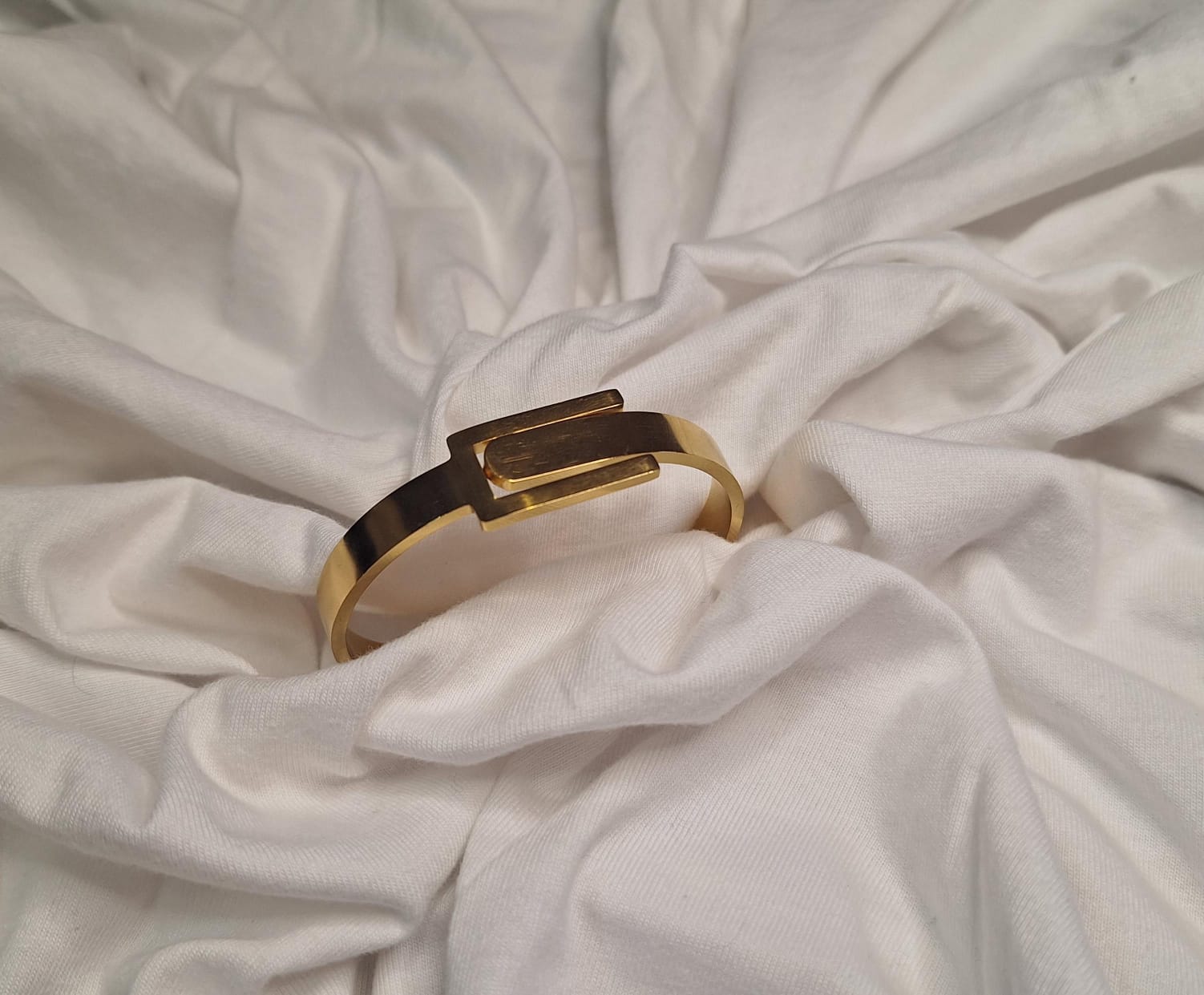 Gold geometric bracelet Anti tarnish (adjustable bracelet) BK-09