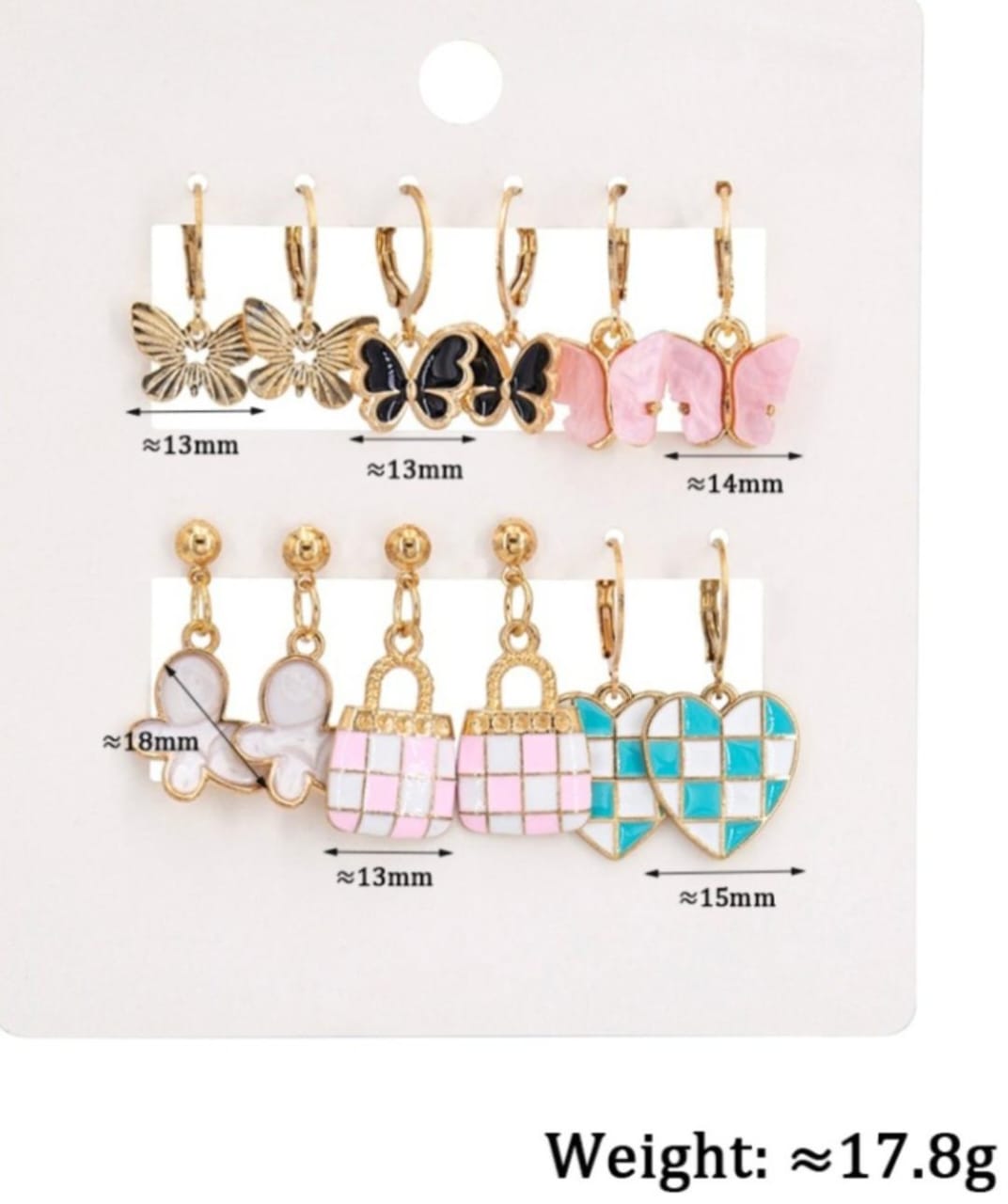 Butterflies & bag ( 6 pair earing set )  ER-15