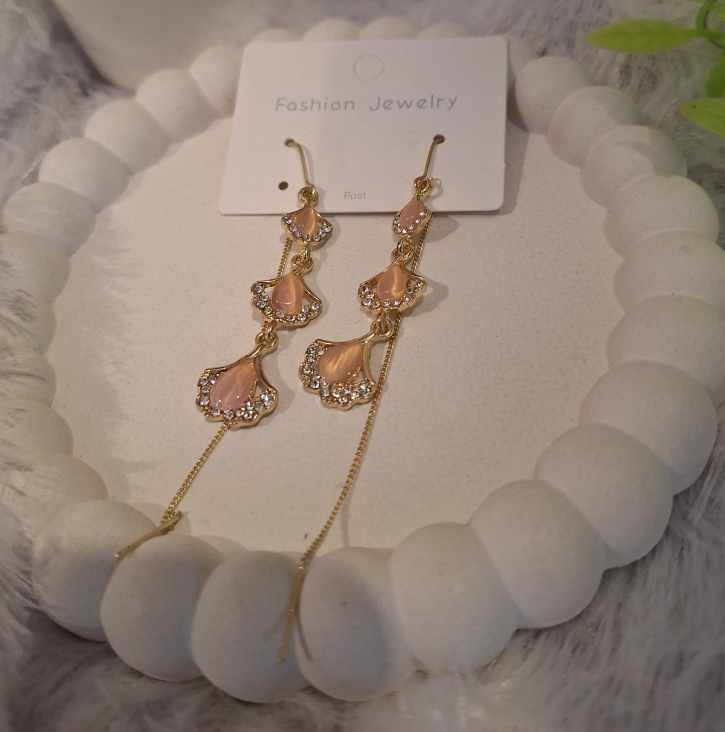 Long Opal Stone Earrings
