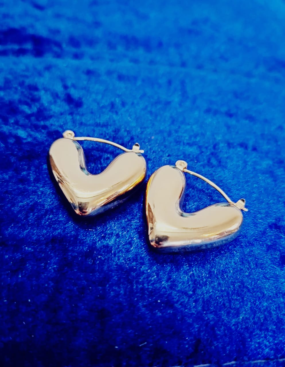 Golden heart earing (anti tarnish) ER-14
