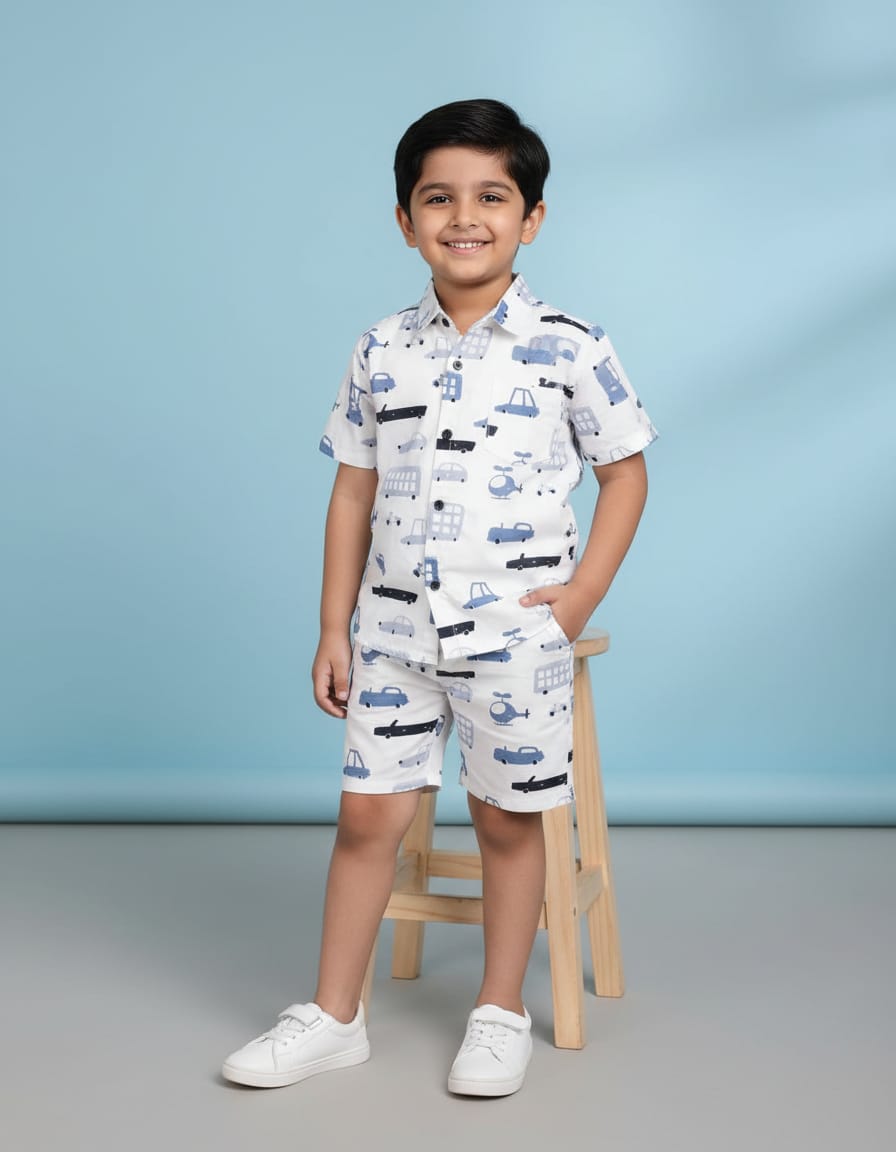 Children's Printed SHIRT & SHORT CORD Set CH-03
