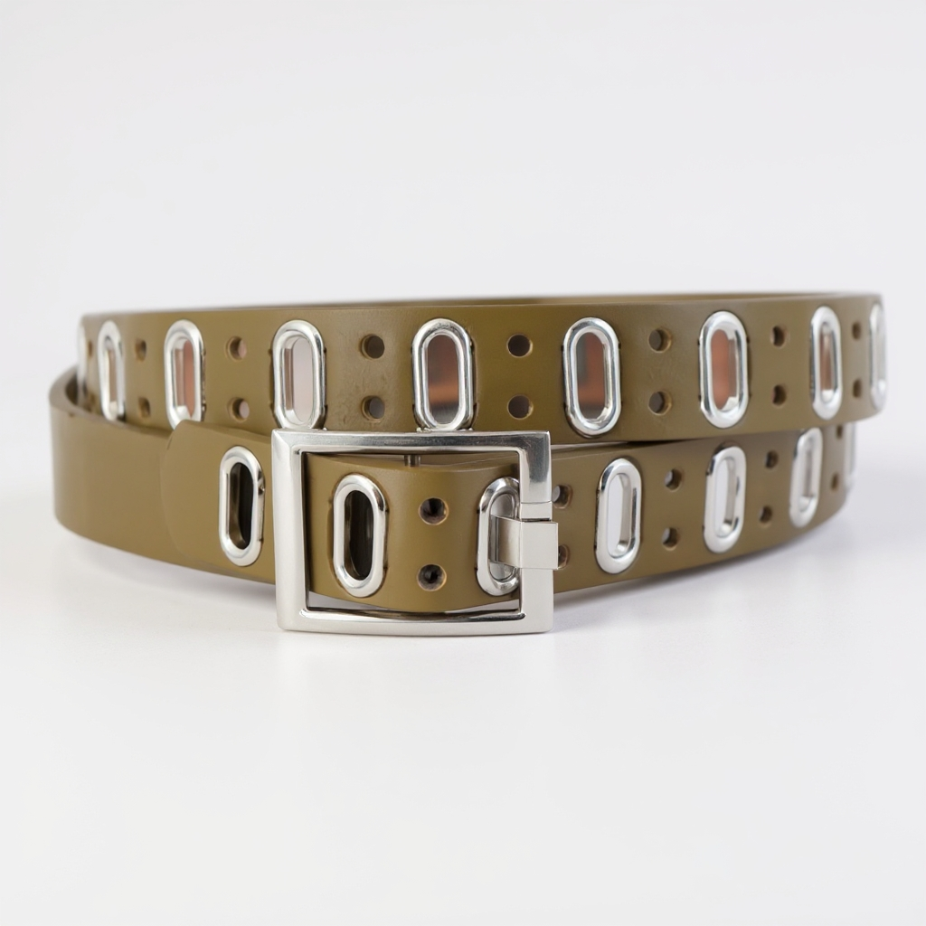 Cinturón de moda con hebilla metálica