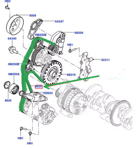 CORREA ACCESORIOS LAND ROVER EVOQUE 2.0 2013-2017