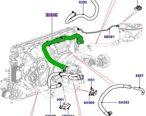 MANGUERA SUPERIOR RADIADOR EVOQUE 2.0, FREELANDER 2.0 