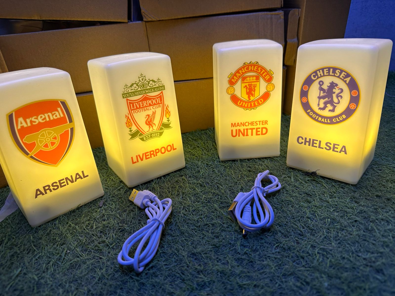 Football team LED Bedside Night Lamp - Rechargeable + has switch butto