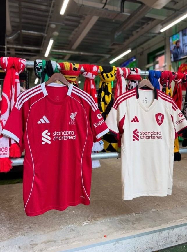Liverpool FC Home & Away Jerseys 2025/26