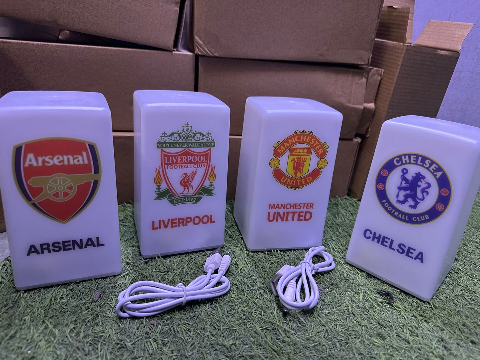 Football team LED Bedside Night Lamp - Rechargeable + has switch butto