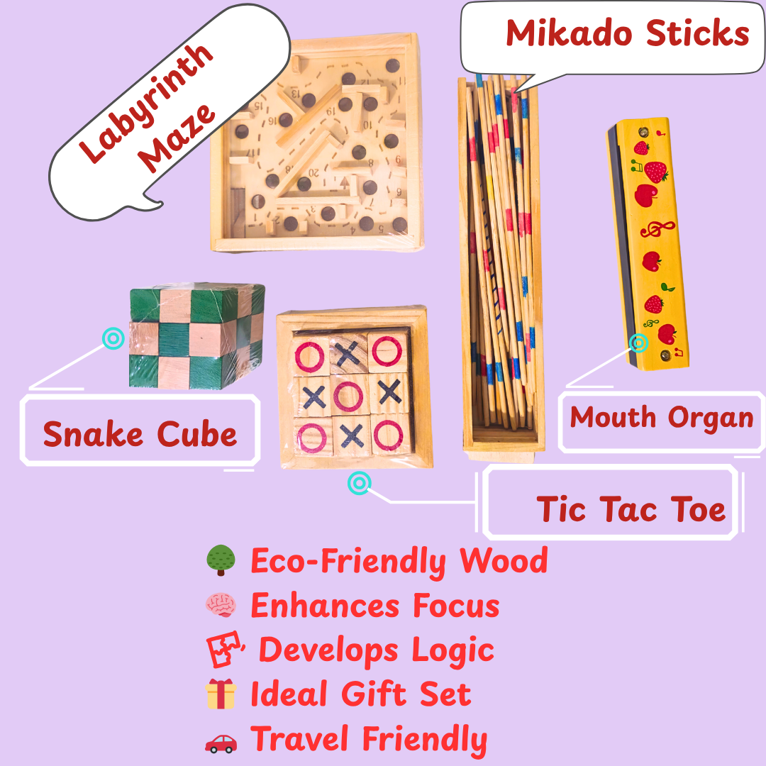 Wooden Educational Mini Games Combo