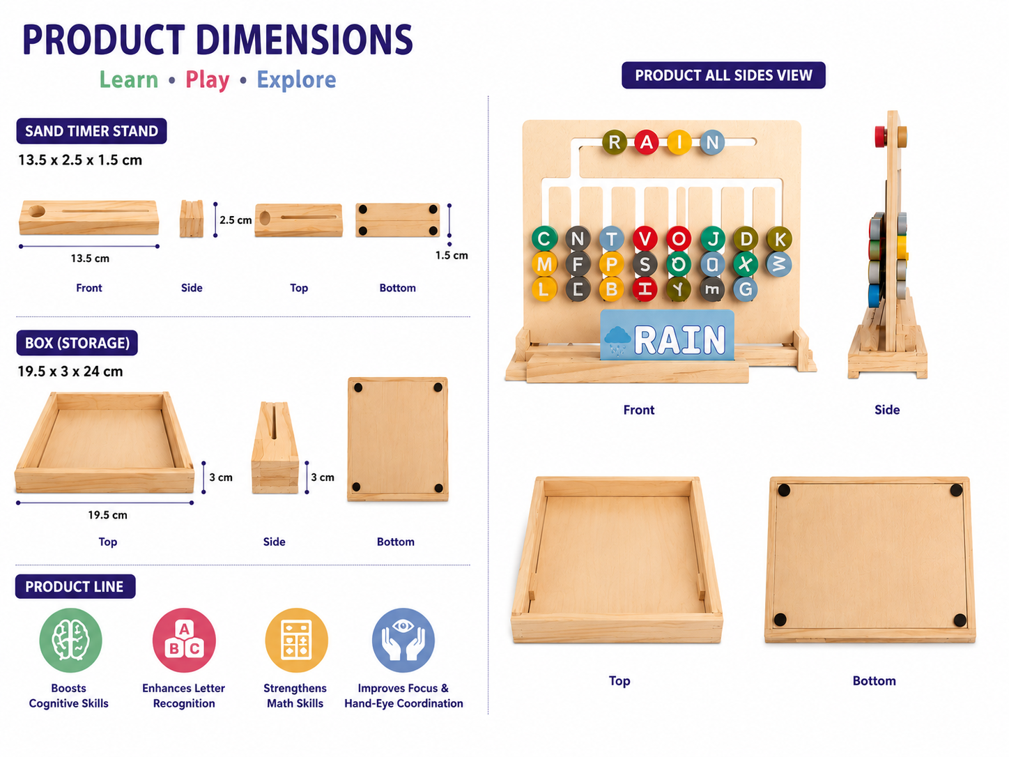 2 in 1 Spell and Solve Wooden Toy