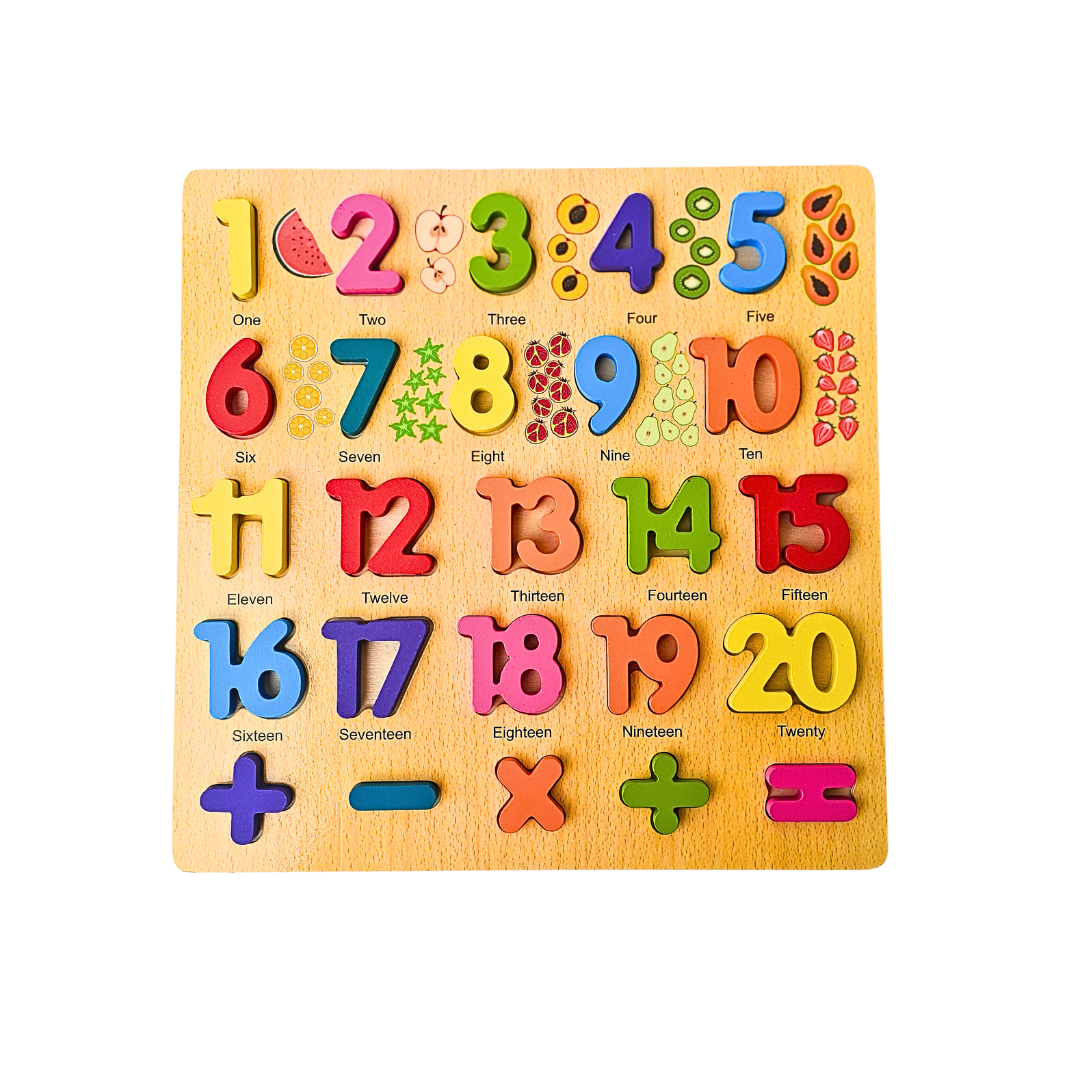 Wooden Number Puzzle Board