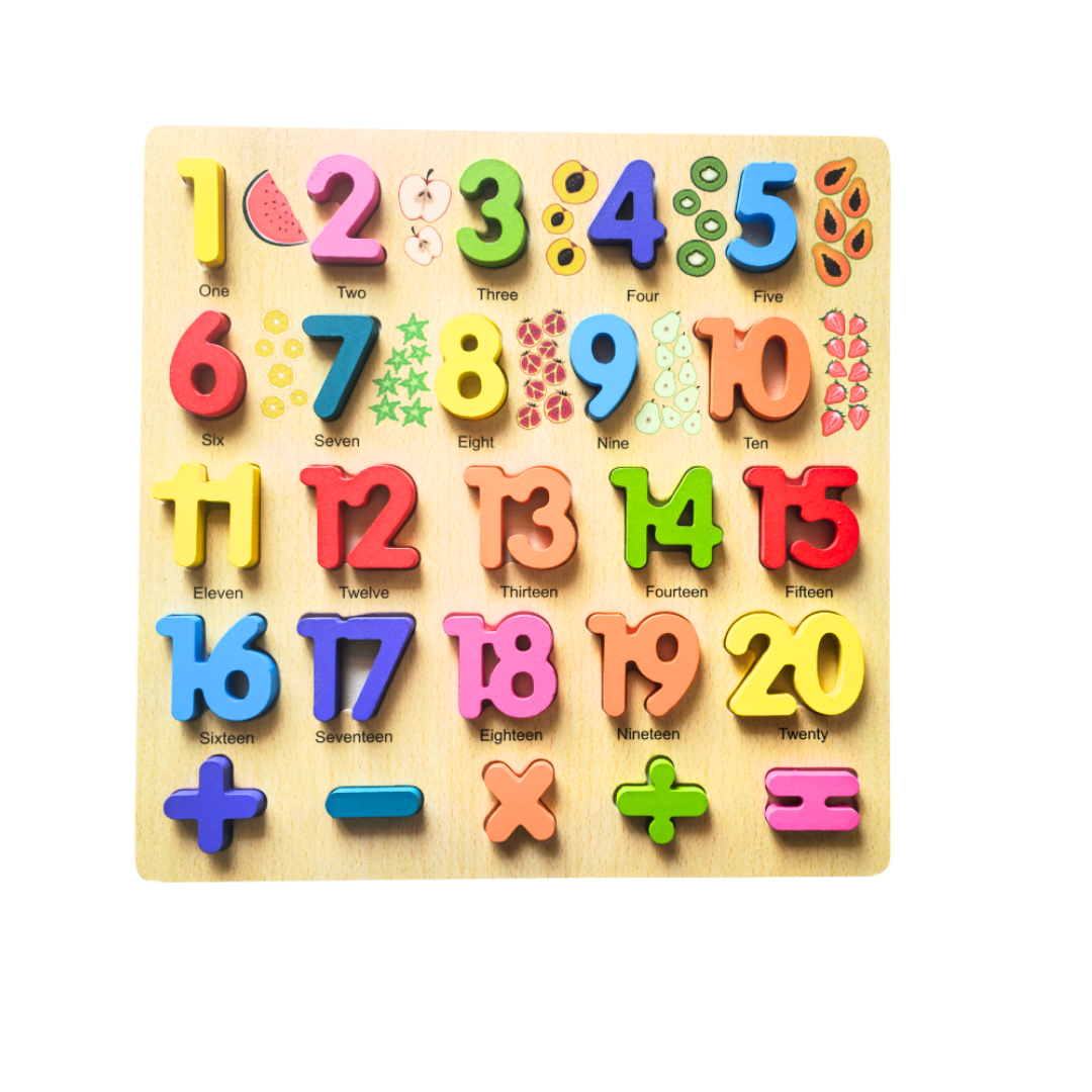 Wooden Number Puzzle Board