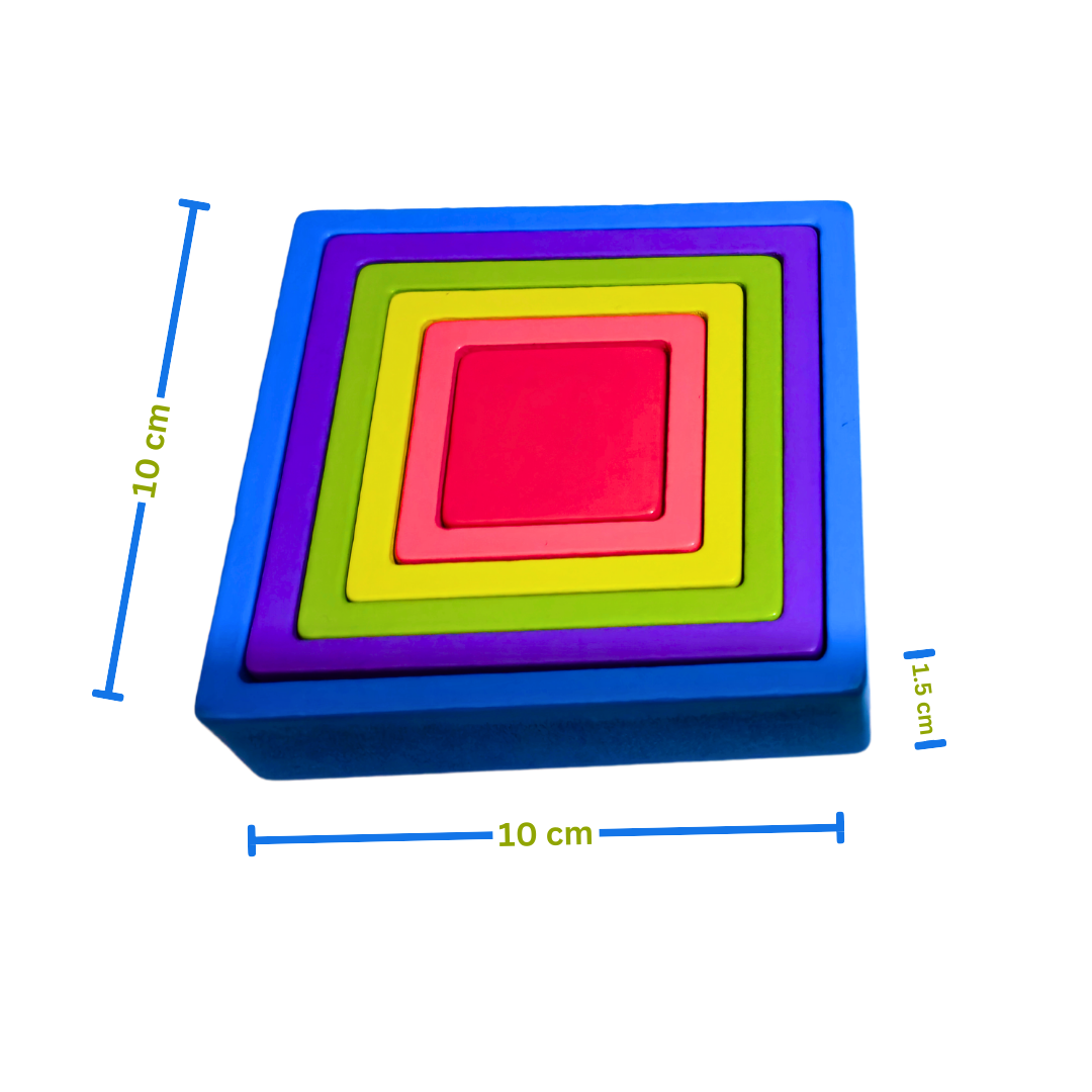 Geometric Shape Sorting & Stacking Multicolour Wooden Toy 