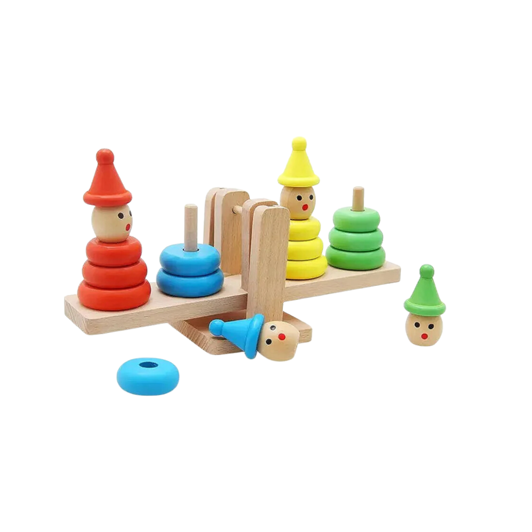 Wooden Colorful Stacking Seesaw Toy