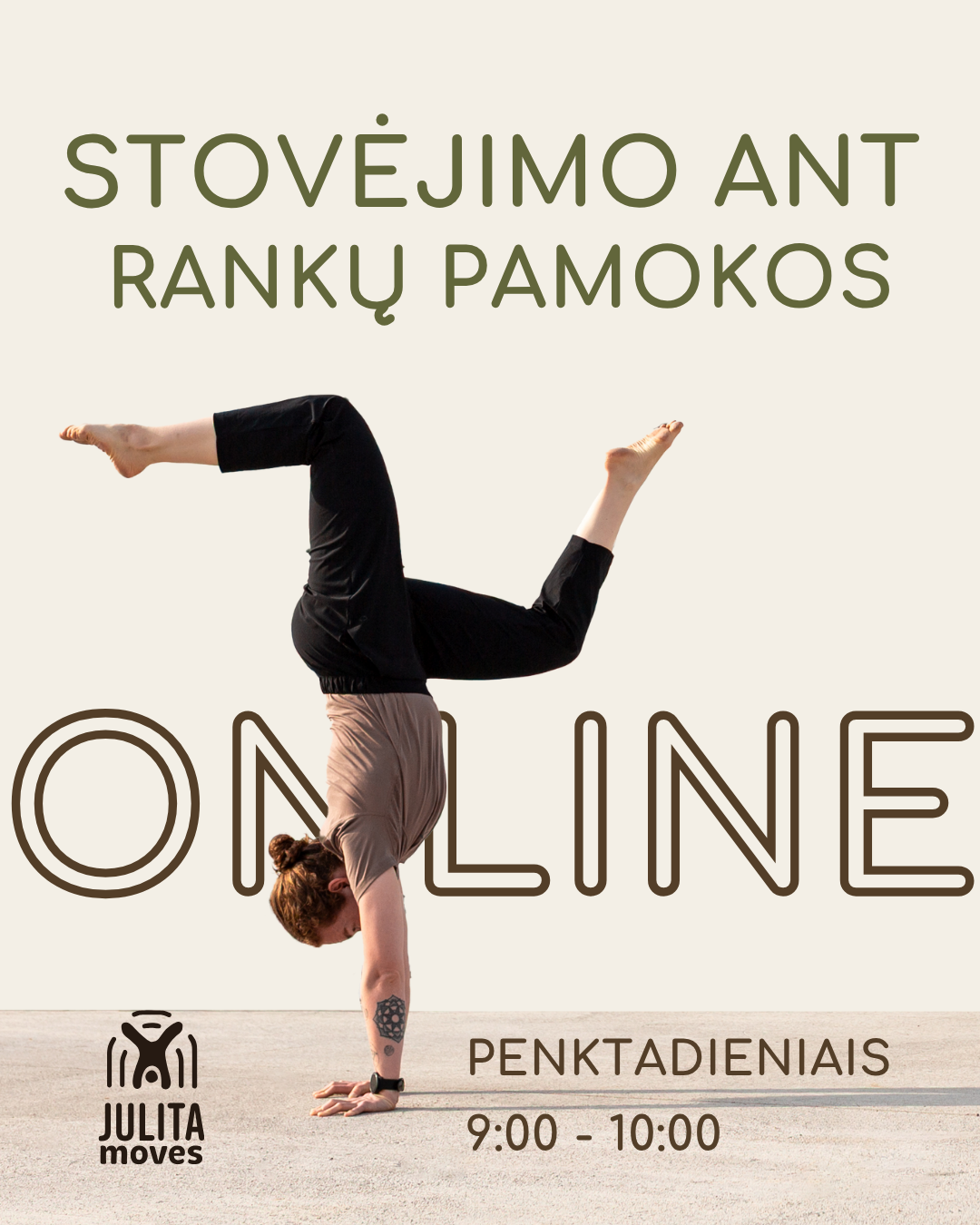 Stovėjimo ant rankų pamokos ONLINE