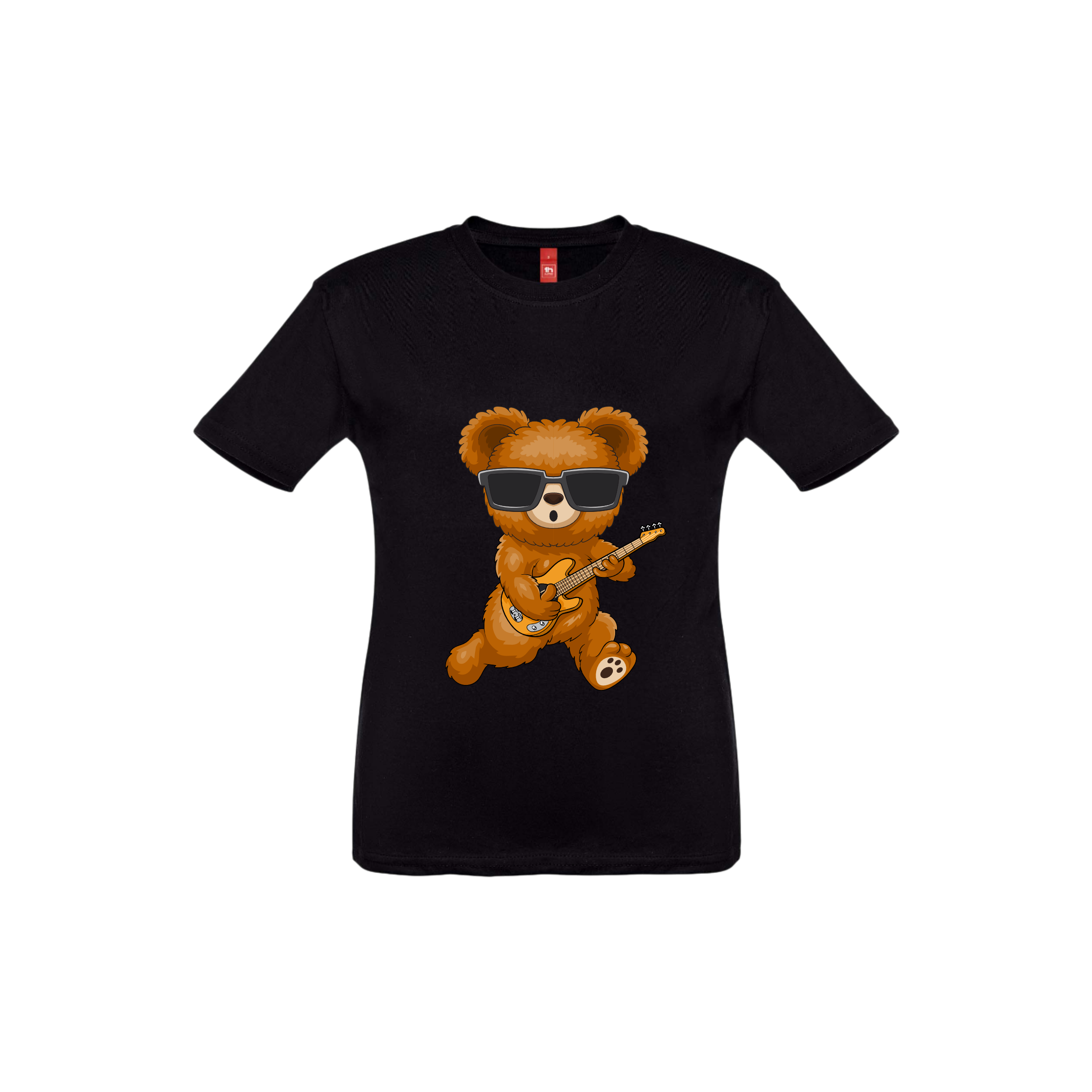T-shirt urso com guitarra
