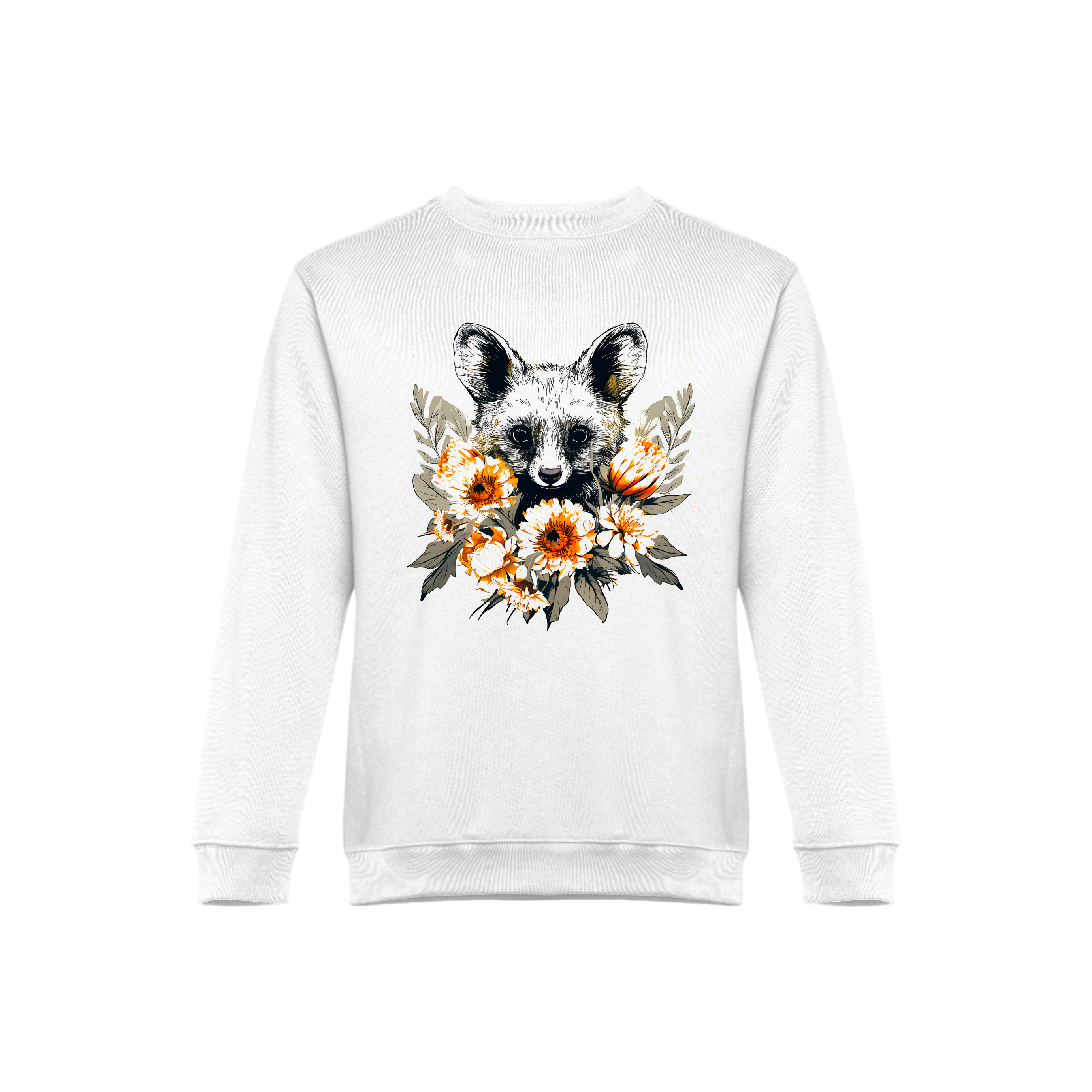 Sweatshirt com Raposa e flores