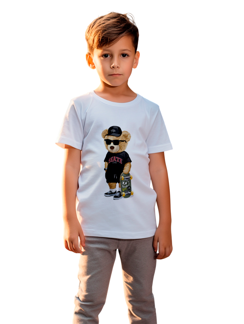 T-shirt urso de skate