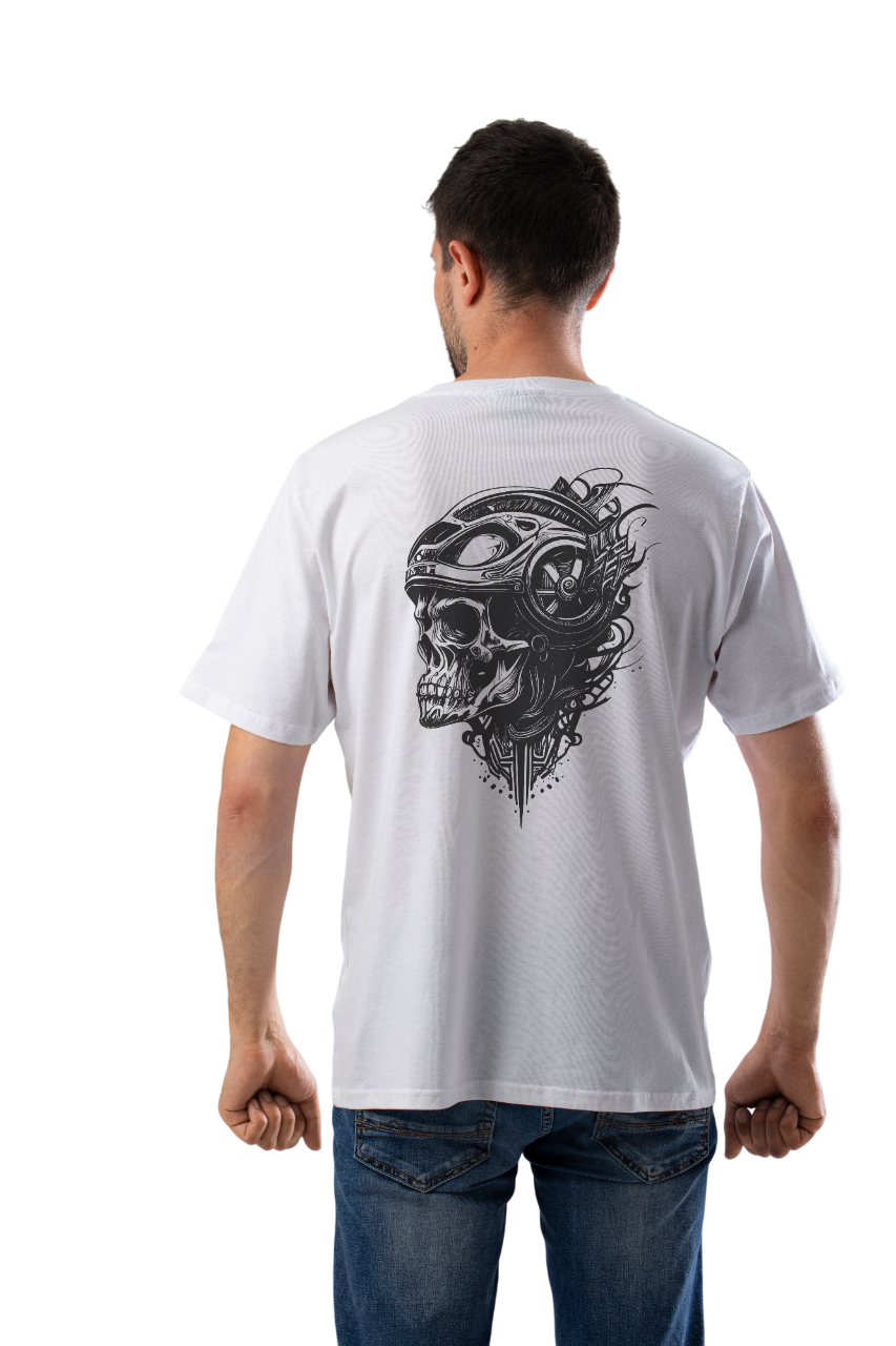 T-shirt Homem mota com caveira