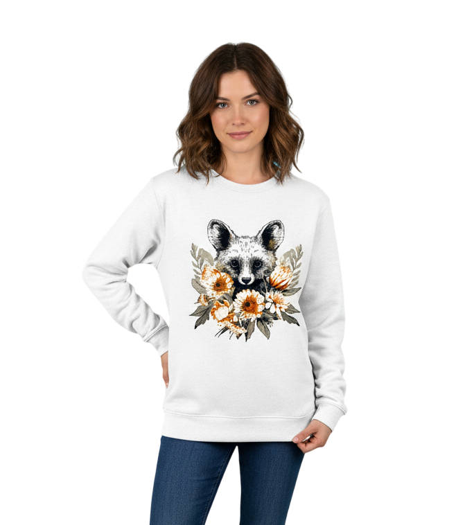 Sweatshirt com Raposa e flores