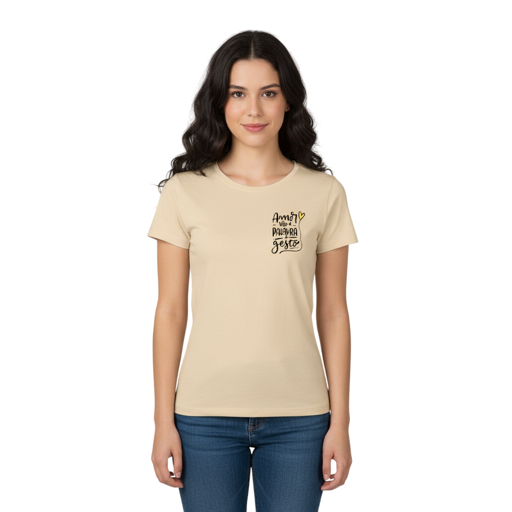 T-shirt amor não é palavra é gesto