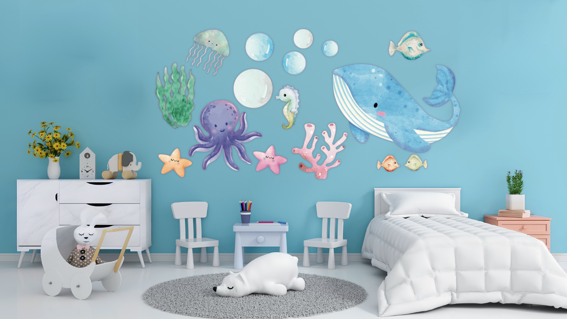 Ocean Sea Creatures Wall Decal Stickers