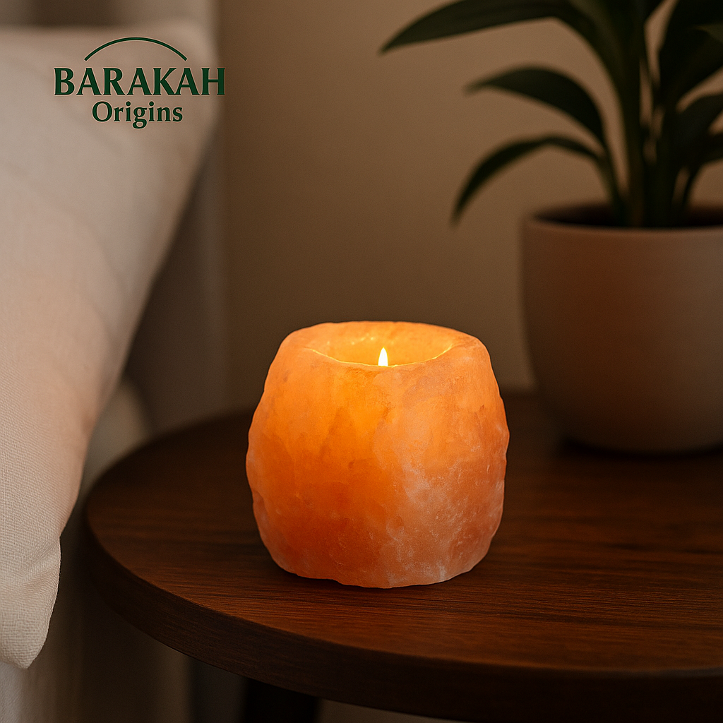 Natural Shape Himalayan Salt Candle Holder (Single Hole)