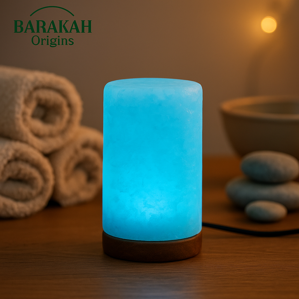 Cylinder Shape USB Himalayan Salt Lamp with Multicolored LED Bulb