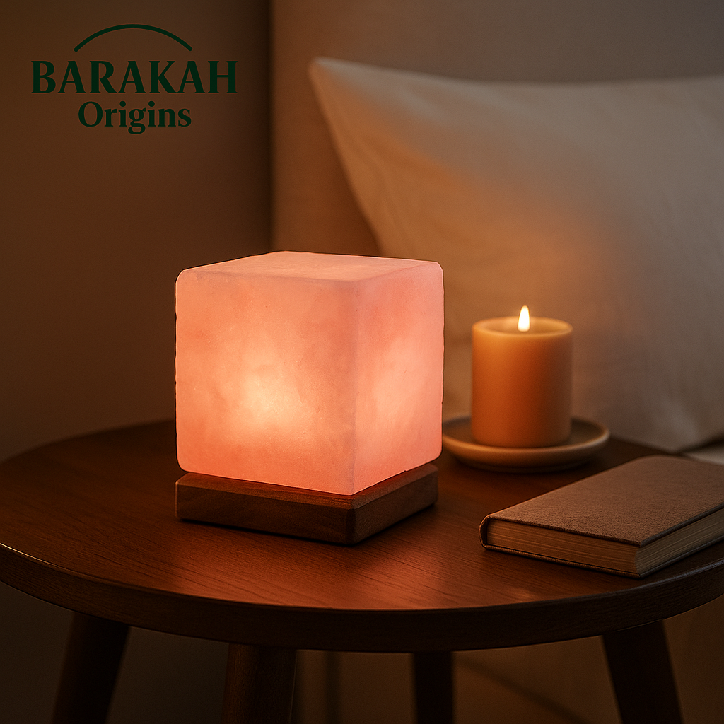 Cube Shape USB Himalayan Salt Lamp with Multicolored LED Bulb
