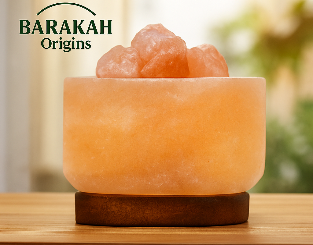 Cube Shape Fire Bowl Himalayan Salt Lamp with Rock Salt Chunks
