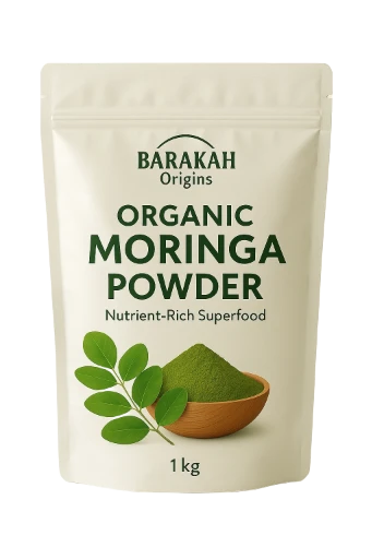 Organic Moringa Powder – 1 kg (Retail Stand-Up Pouch)