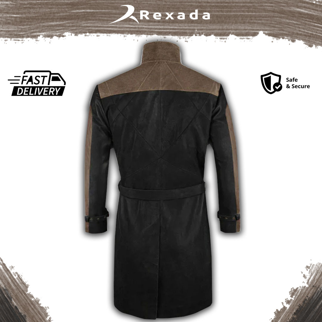 Rexada Aiden Pearce Leather Trench Coat – The Watch Dogs Icon, Reimagined