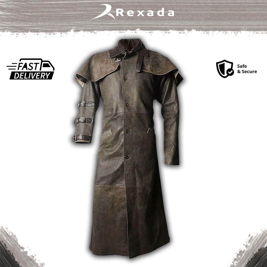 Rexada Hellboy Leather Duster Coat – The Power of Myth, Forged in Leather