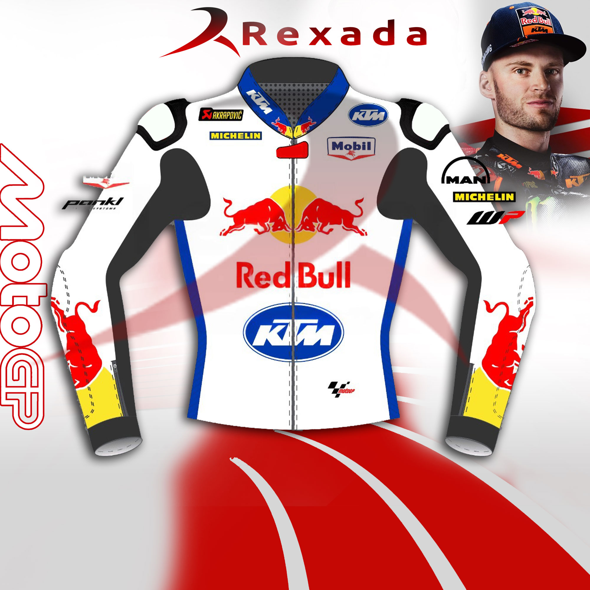 KTM Leather Motorcycle Jacket Brad Binder British GP 2024