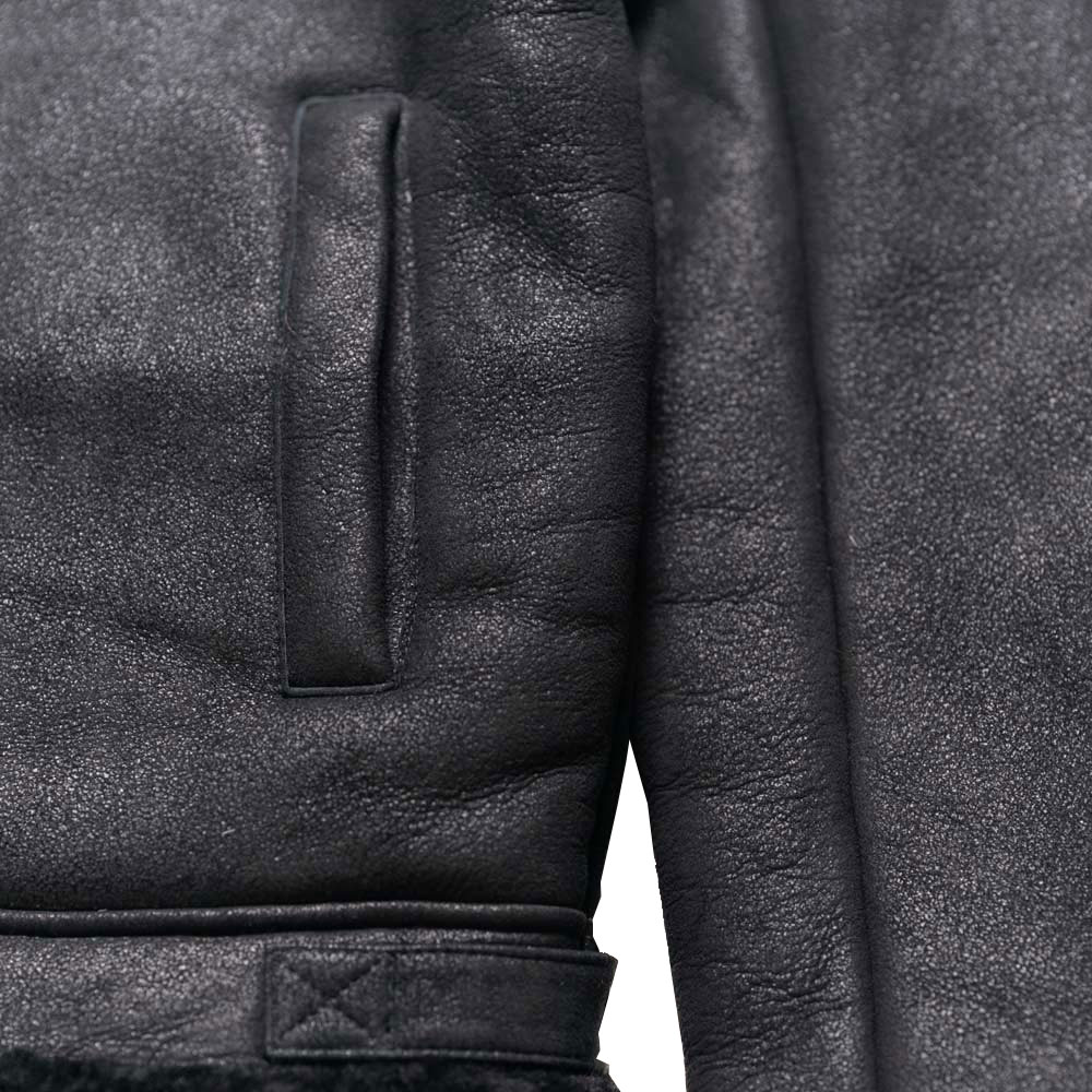 Shearling Leather Bomber Jacket