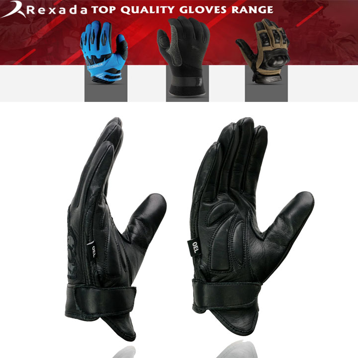 Reflective Skull’ Motorcycle Hand Gloves W/Gel Padded Palm 