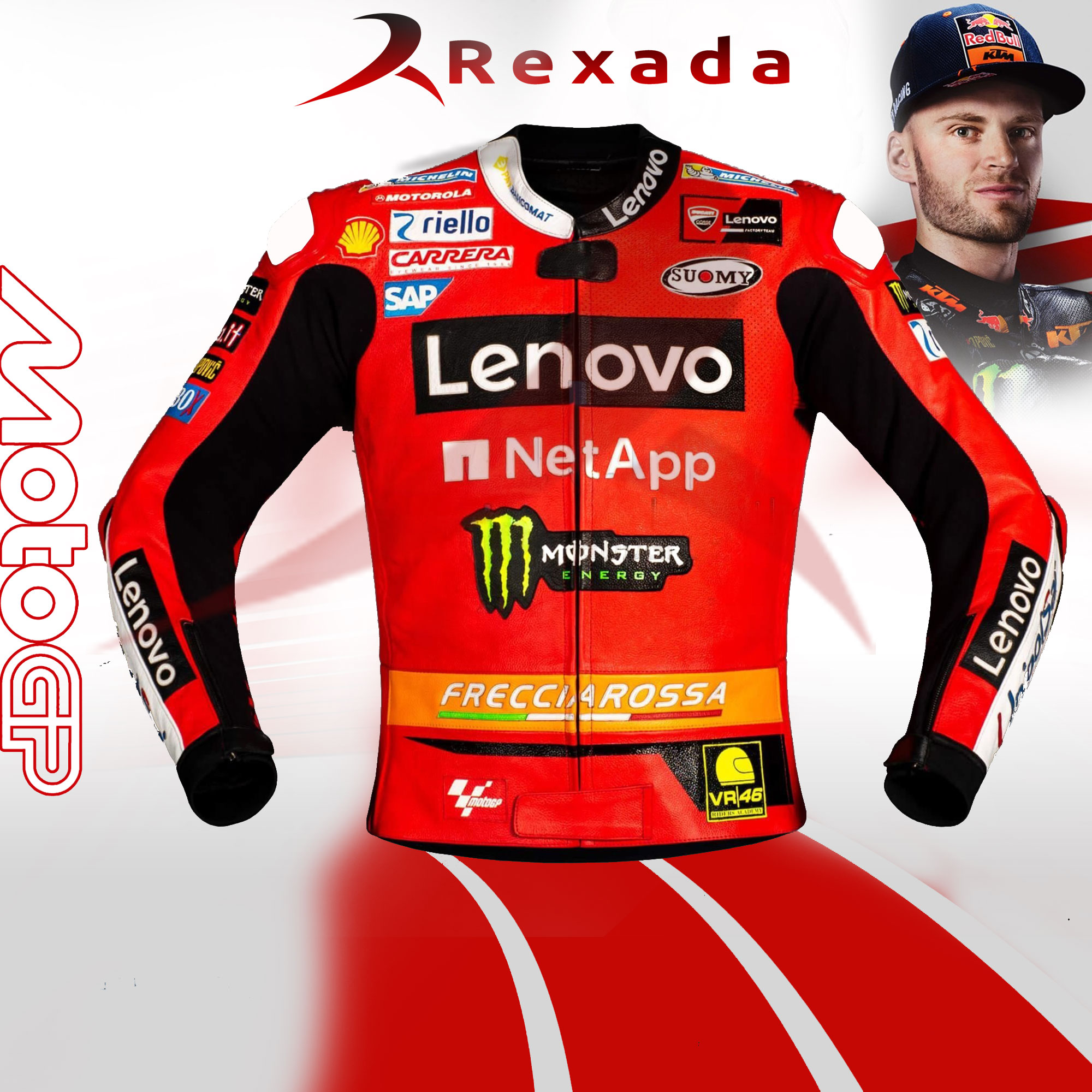 Red Leather Moto Jacket Marc Marquez Ducati MotoGP 2025