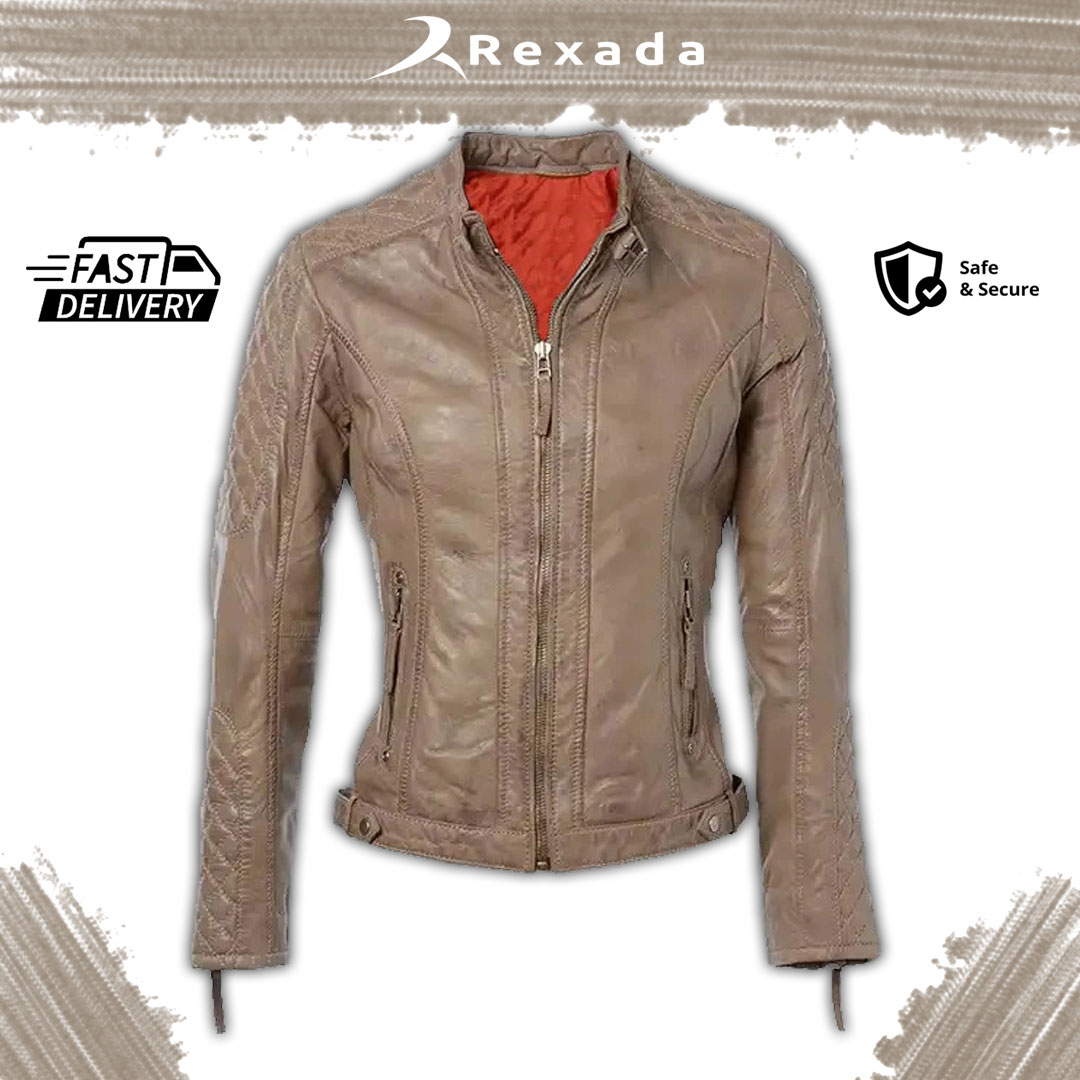 Rexada Elise Women’s Quilted Leather Jacket – Refined Elegance. Modern Power.
