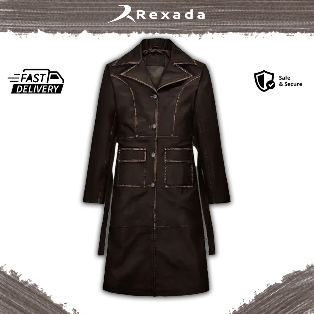 Own your elegance with the Rexada Aurelia Longline Leather Coat — a refined expression of power, confidence, and timeless sophistication.