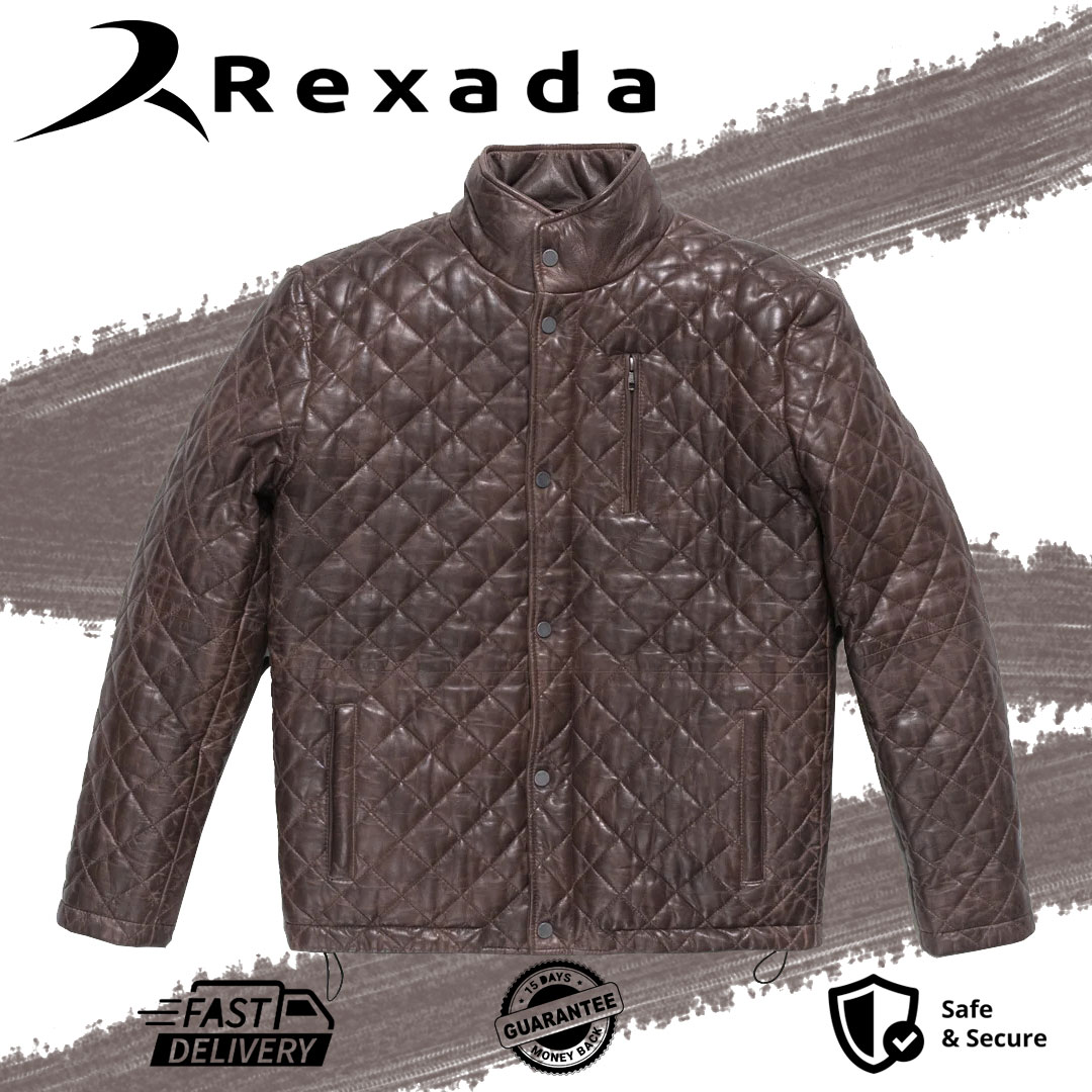 Brown Summit Quilted Leather Jacket – Men’s Classic Style