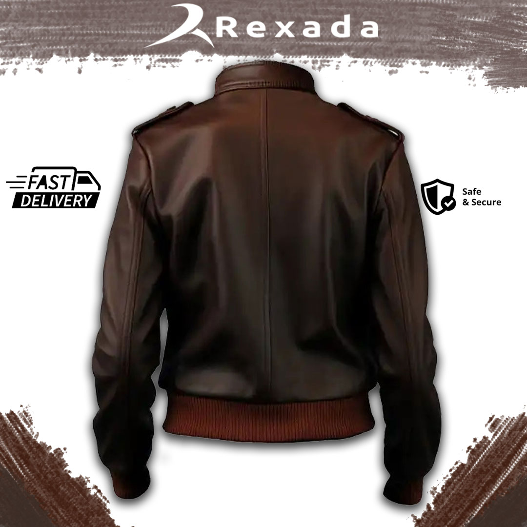 Rexada Avalyne Women’s Black Leather Bomber Jacket – Modern Streetwear Luxury