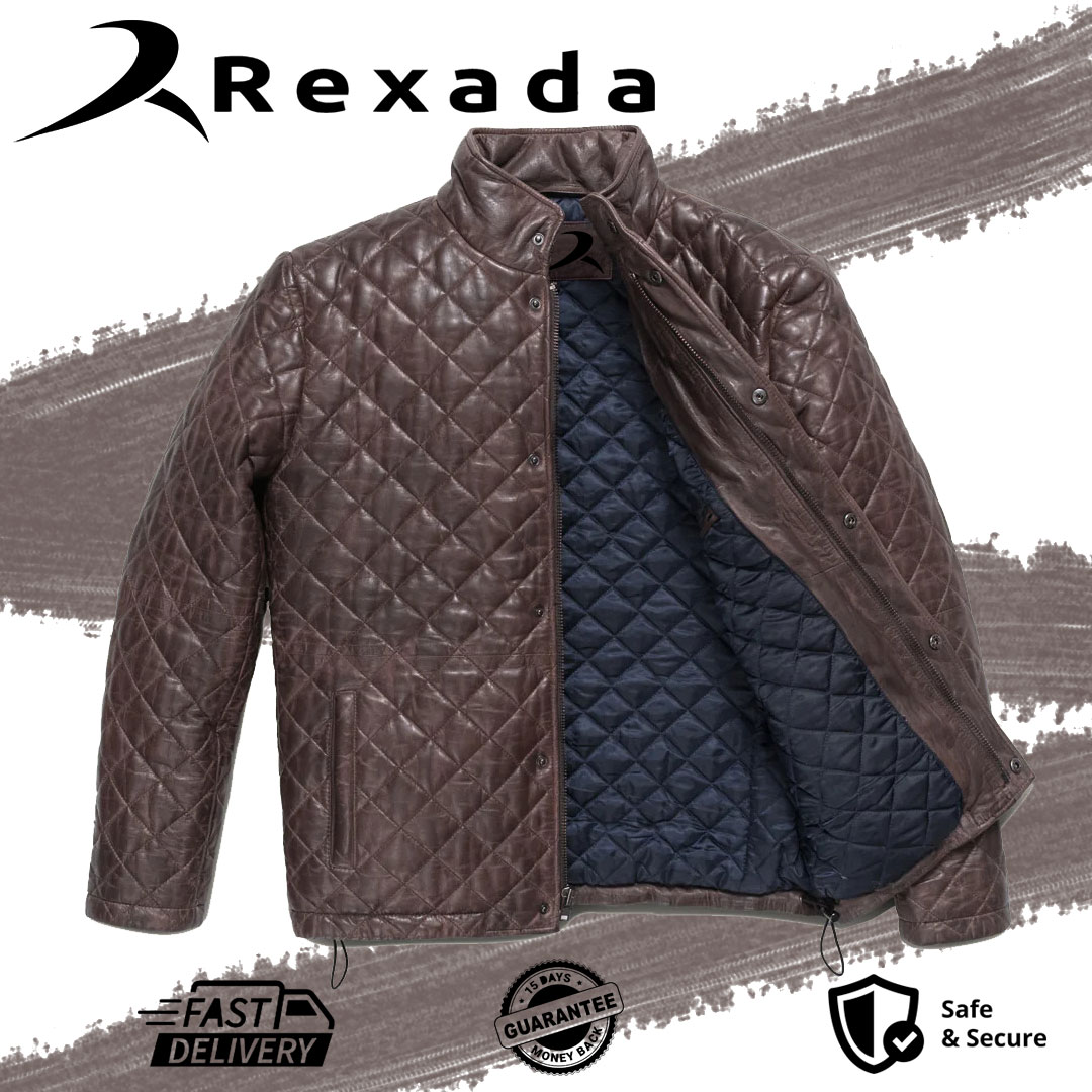 Brown Summit Quilted Leather Jacket – Men’s Classic Style
