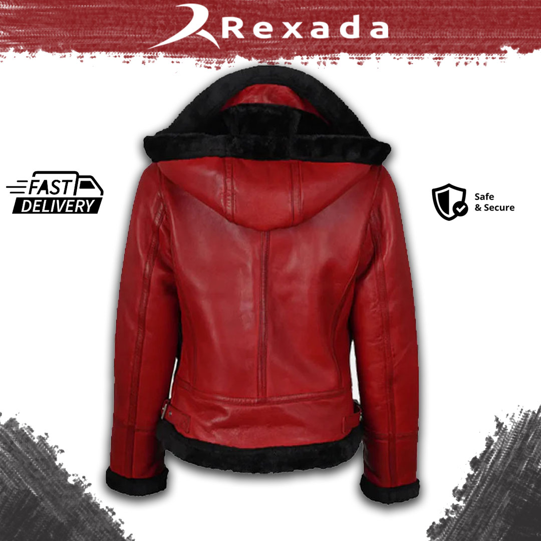 Rexada Norwyn Women’s Real Leather Bomber Jacket – Modern Streetwear with Timeless Elegance