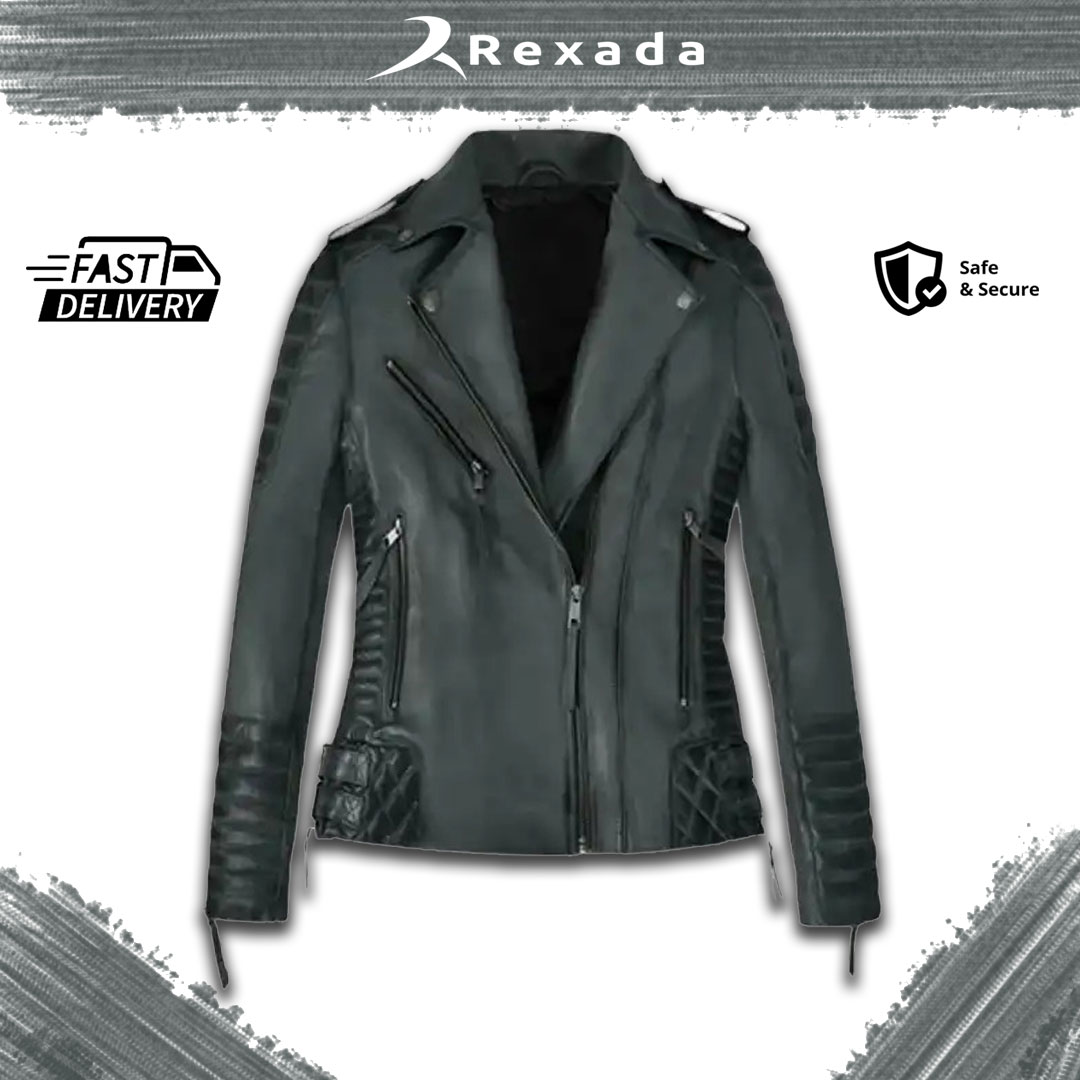 Rexada Celeste Women’s Quilted Leather Jacket – Classic Luxury. Modern Confidence.
